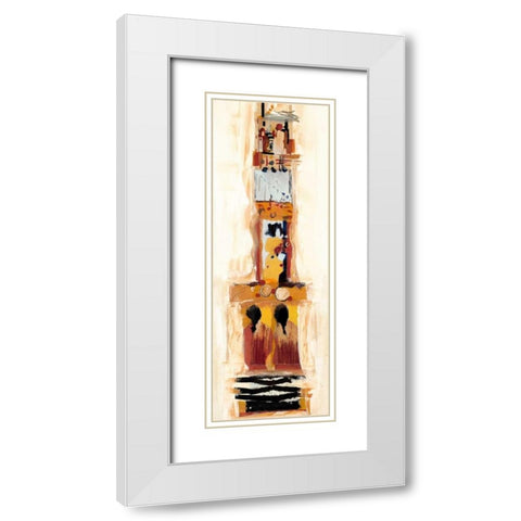 Begegnungen II White Modern Wood Framed Art Print with Double Matting by Bonciani, Celina