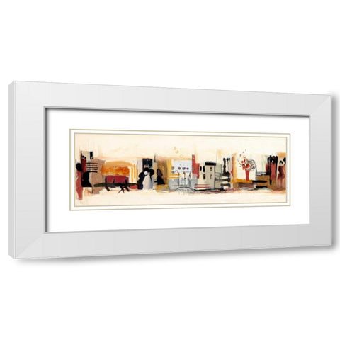 Begegnungen III White Modern Wood Framed Art Print with Double Matting by Bonciani, Celina