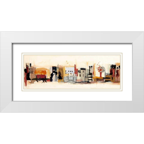 Begegnungen III White Modern Wood Framed Art Print with Double Matting by Bonciani, Celina