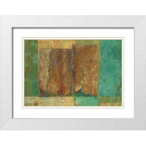 Flussteppich II White Modern Wood Framed Art Print with Double Matting by Heinrich, Christian