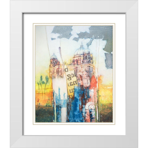 Berlin White Modern Wood Framed Art Print with Double Matting by Lieck, Carl-Heinz