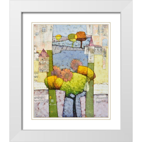 Zwischen den Feldern White Modern Wood Framed Art Print with Double Matting by Lieck, Carl-Heinz