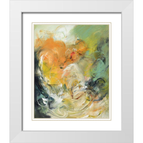 BlÃ¼tenstengel I White Modern Wood Framed Art Print with Double Matting by Middendorf, Christiane