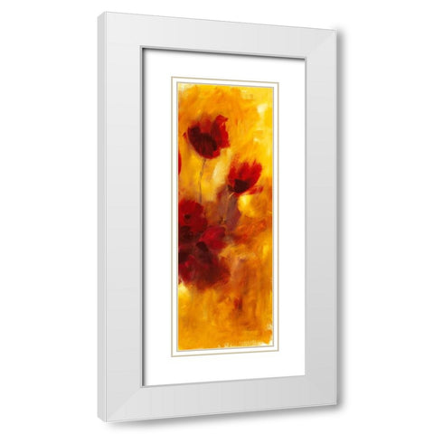 Farbklange I White Modern Wood Framed Art Print with Double Matting by Ohland, Christa