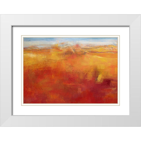 Weites Land III White Modern Wood Framed Art Print with Double Matting by Ohland, Christa