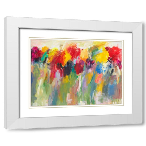 Farbklange V White Modern Wood Framed Art Print with Double Matting by Ohland, Christa