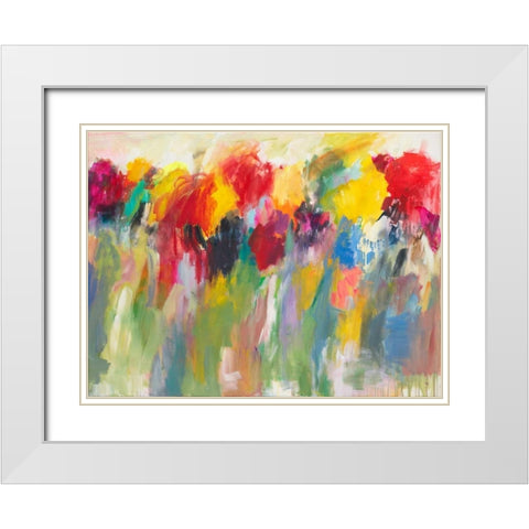 Farbklange V White Modern Wood Framed Art Print with Double Matting by Ohland, Christa