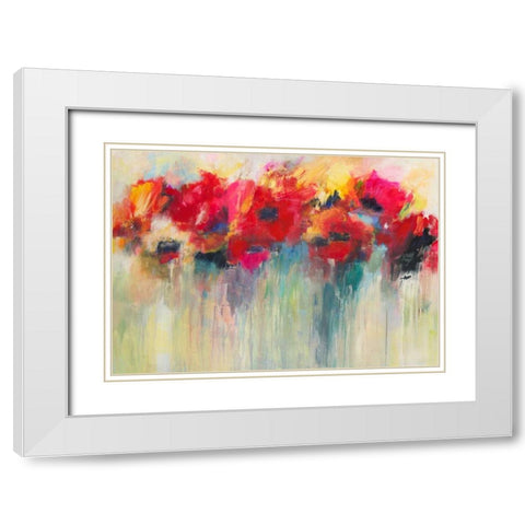 Farbklange III White Modern Wood Framed Art Print with Double Matting by Ohland, Christa