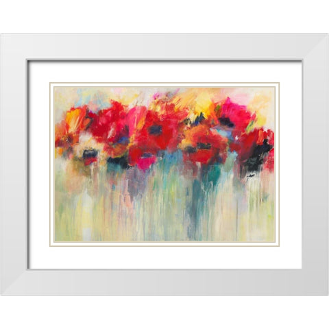 Farbklange III White Modern Wood Framed Art Print with Double Matting by Ohland, Christa