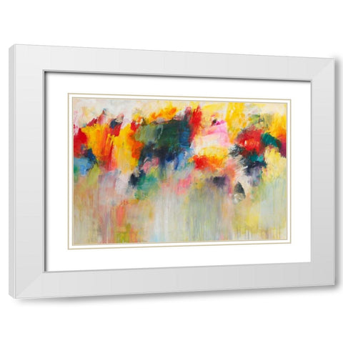 Farbklange IV White Modern Wood Framed Art Print with Double Matting by Ohland, Christa
