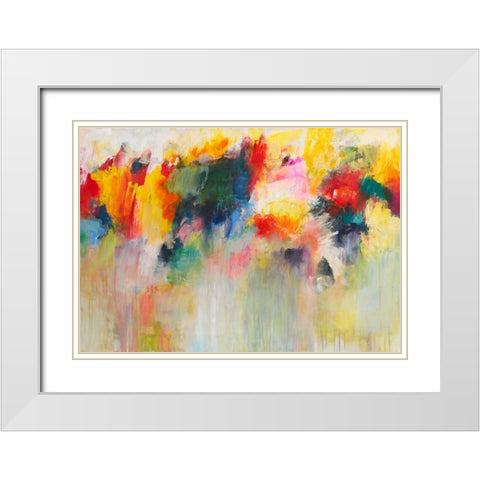 Farbklange IV White Modern Wood Framed Art Print with Double Matting by Ohland, Christa