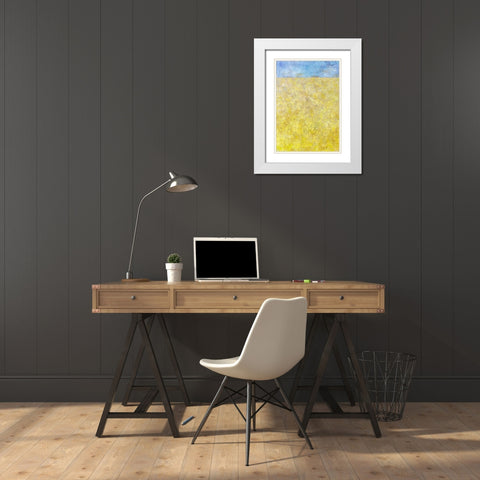 Jahreszeiten III White Modern Wood Framed Art Print with Double Matting by Ohland, Christa