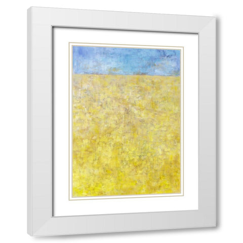 Jahreszeiten III White Modern Wood Framed Art Print with Double Matting by Ohland, Christa