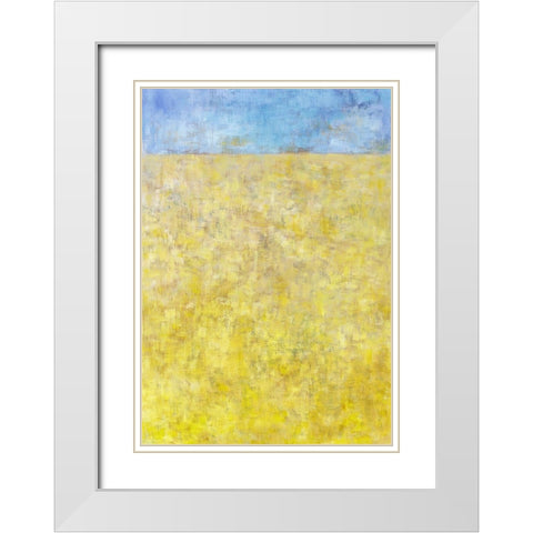 Jahreszeiten III White Modern Wood Framed Art Print with Double Matting by Ohland, Christa