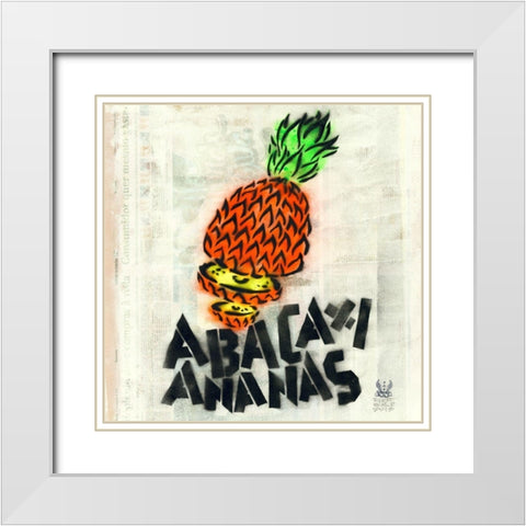 Abacaxy White Modern Wood Framed Art Print with Double Matting by Eliot