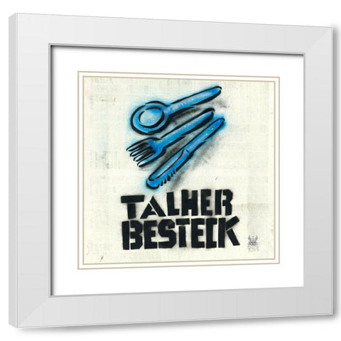 Talher White Modern Wood Framed Art Print with Double Matting by Eliot