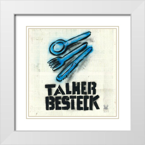 Talher White Modern Wood Framed Art Print with Double Matting by Eliot