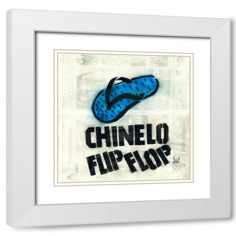 Chinelo White Modern Wood Framed Art Print with Double Matting by Eliot