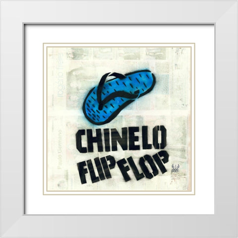 Chinelo White Modern Wood Framed Art Print with Double Matting by Eliot