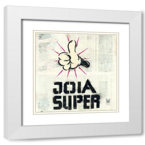 Joia White Modern Wood Framed Art Print with Double Matting by Eliot