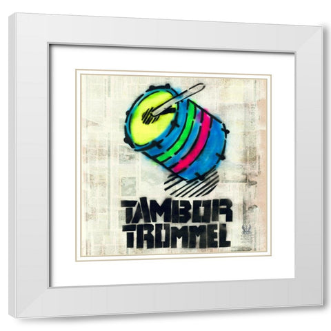 Tambor White Modern Wood Framed Art Print with Double Matting by Eliot