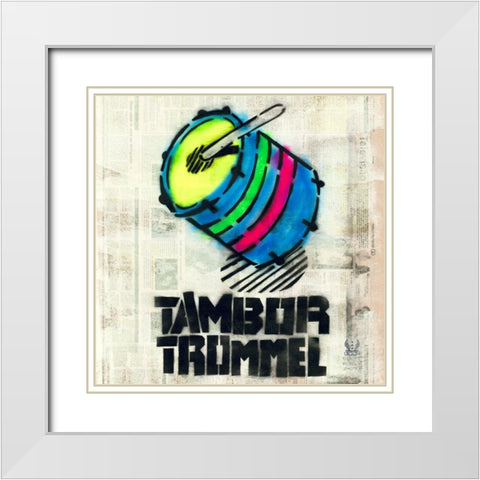 Tambor White Modern Wood Framed Art Print with Double Matting by Eliot