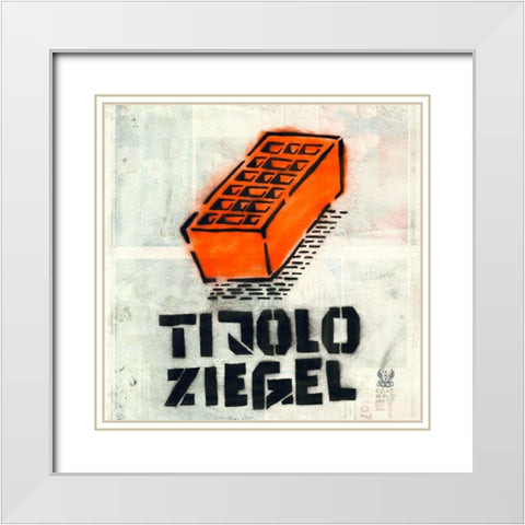 Tijolo White Modern Wood Framed Art Print with Double Matting by Eliot