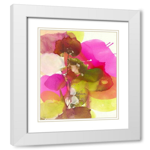 Blossoms Abstracts White Modern Wood Framed Art Print with Double Matting by Witt, El