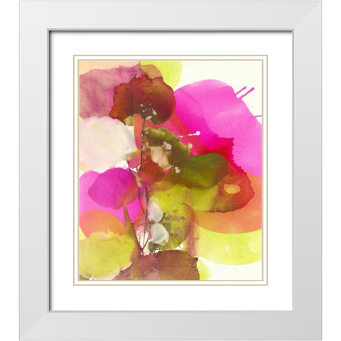 Blossoms Abstracts White Modern Wood Framed Art Print with Double Matting by Witt, El