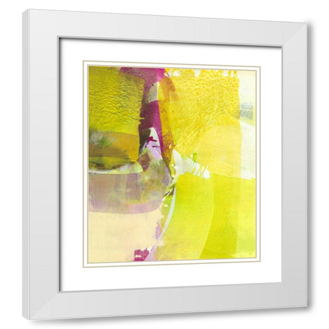 Light Green Fields White Modern Wood Framed Art Print with Double Matting by Witt, El