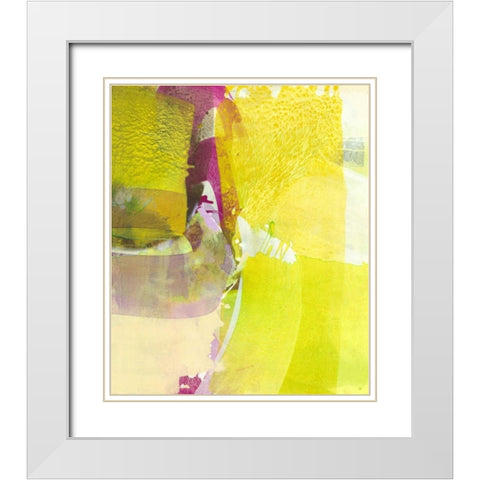 Light Green Fields White Modern Wood Framed Art Print with Double Matting by Witt, El