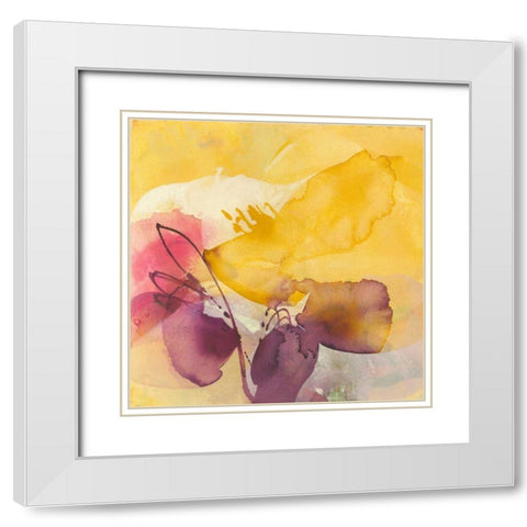 Blossoms White Modern Wood Framed Art Print with Double Matting by Witt, El