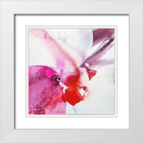 Orchid Flower White Modern Wood Framed Art Print with Double Matting by Witt, El