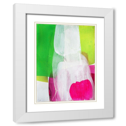 Green Plant White Modern Wood Framed Art Print with Double Matting by Witt, El
