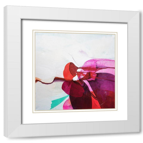 Flower Eye White Modern Wood Framed Art Print with Double Matting by Witt, El