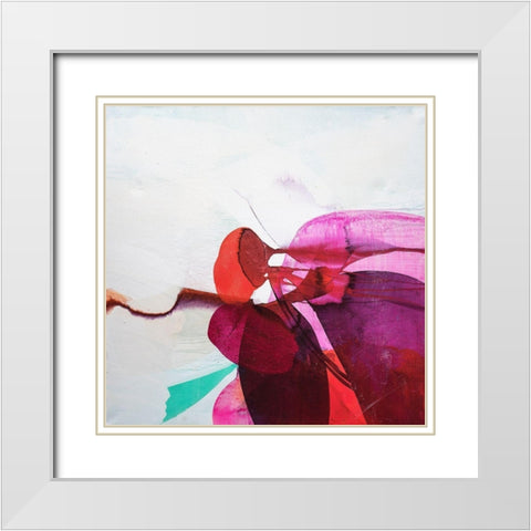 Flower Eye White Modern Wood Framed Art Print with Double Matting by Witt, El