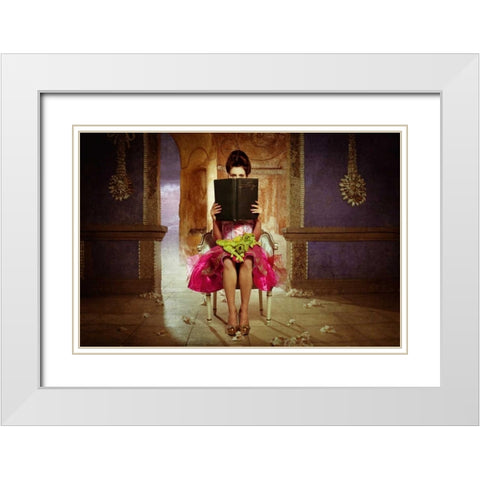 Dragontales 2 White Modern Wood Framed Art Print with Double Matting by Hartmann, Eva