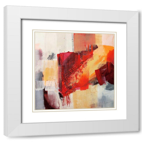 Astratto Colorato II White Modern Wood Framed Art Print with Double Matting by Cusumano, Francesco