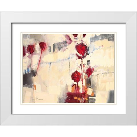 Tulpentanz I White Modern Wood Framed Art Print with Double Matting by Cusumano, Francesco