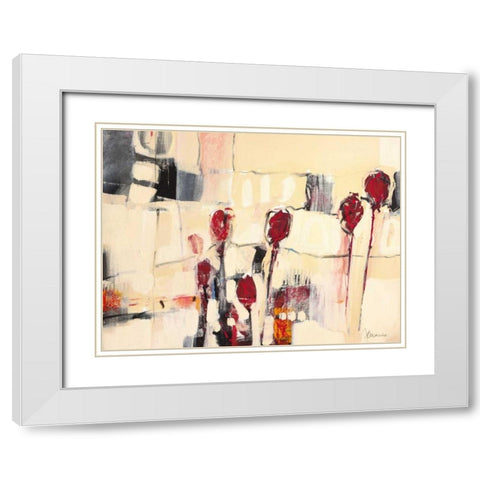 Tulpentanz II White Modern Wood Framed Art Print with Double Matting by Cusumano, Francesco