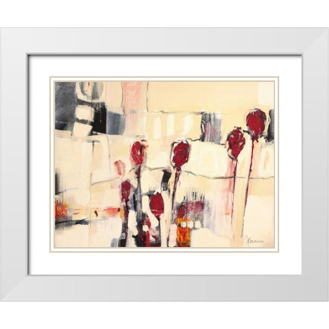 Tulpentanz II White Modern Wood Framed Art Print with Double Matting by Cusumano, Francesco