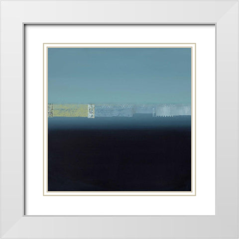 Blu I White Modern Wood Framed Art Print with Double Matting by Cusumano, Francesco