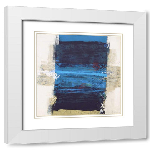 Acqua I White Modern Wood Framed Art Print with Double Matting by Cusumano, Francesco