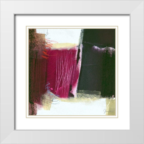 Sfondo I White Modern Wood Framed Art Print with Double Matting by Cusumano, Francesco