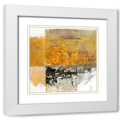 Giallo 1 White Modern Wood Framed Art Print with Double Matting by Cusumano, Francesco