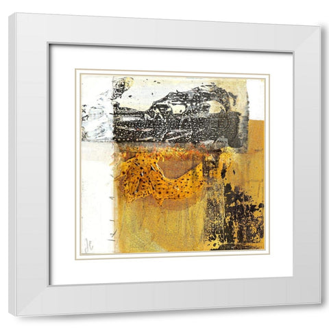 Giallo 2 White Modern Wood Framed Art Print with Double Matting by Cusumano, Francesco