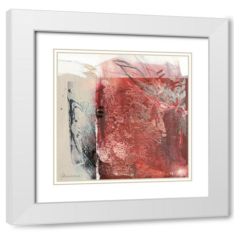 Rosso 2 White Modern Wood Framed Art Print with Double Matting by Cusumano, Francesco