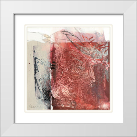 Rosso 2 White Modern Wood Framed Art Print with Double Matting by Cusumano, Francesco