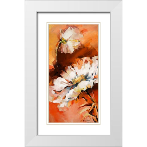 Anemonen II White Modern Wood Framed Art Print with Double Matting by Filatov, Elena