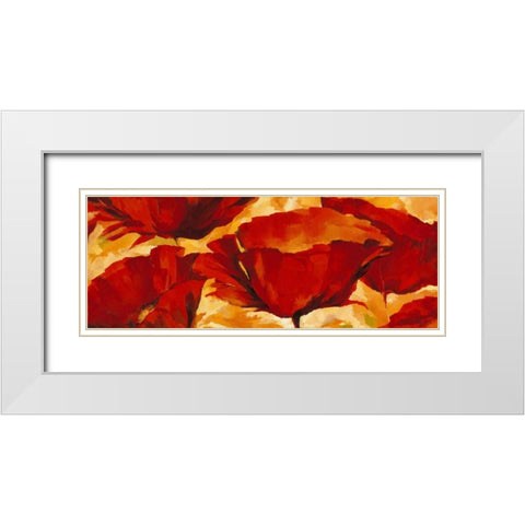 Mohnparade White Modern Wood Framed Art Print with Double Matting by Filatov, Elena